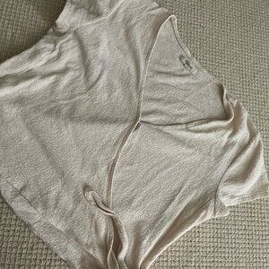 Madewell Cream Wrap Tie Front Crop Top